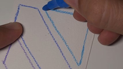 Artist creates a soothing acrylic painting ASMR by filling shapes on a canvas with colors