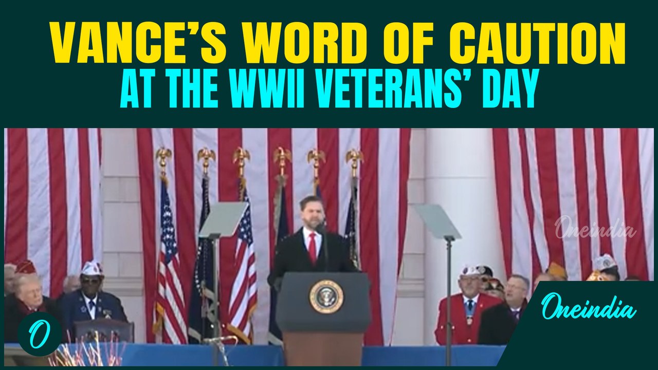 Vance CAUTIONS against U.S. Troops involvement in WAR overseas | FULL SPEECH at WWII Veterans’ Day