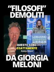 Robby Giusti - "FILOSOFI"demoliti dalla MELONI Discorso da ascoltare fino alla fine (11.11.25)