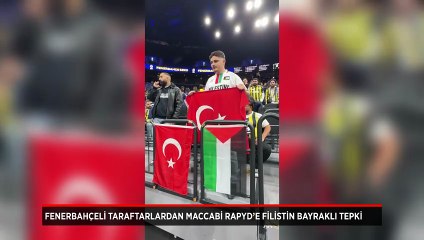 Fenerbahçe Beko taraftarlarından İsrail ekibi Maccabi Rapyd'e Filistin tepkisi