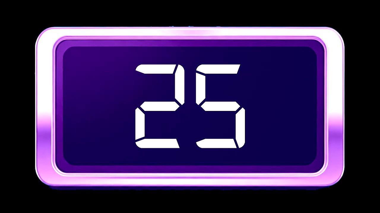 Timer 25 seconds / Relógio Regressivo - Dígito Branco