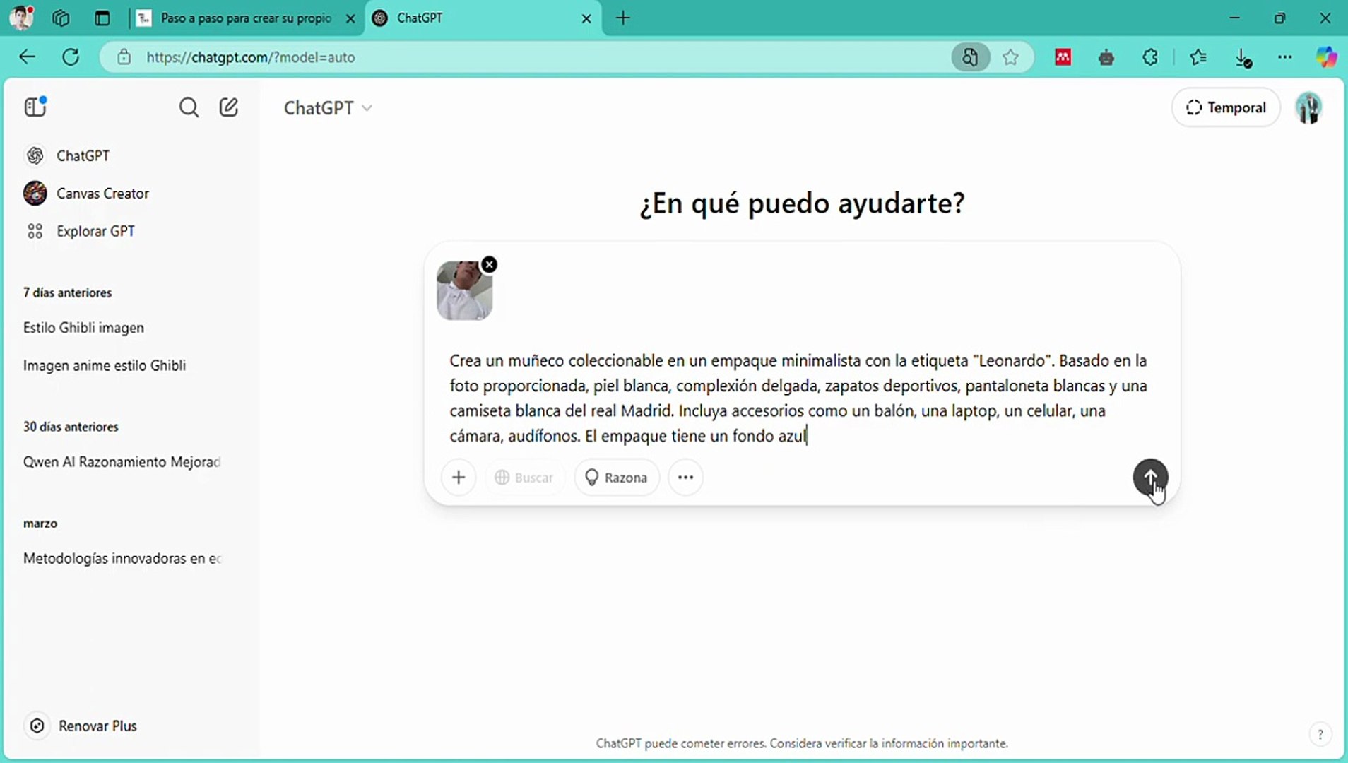 Como crear su propio muñeco coleccionable  con ChatGPT