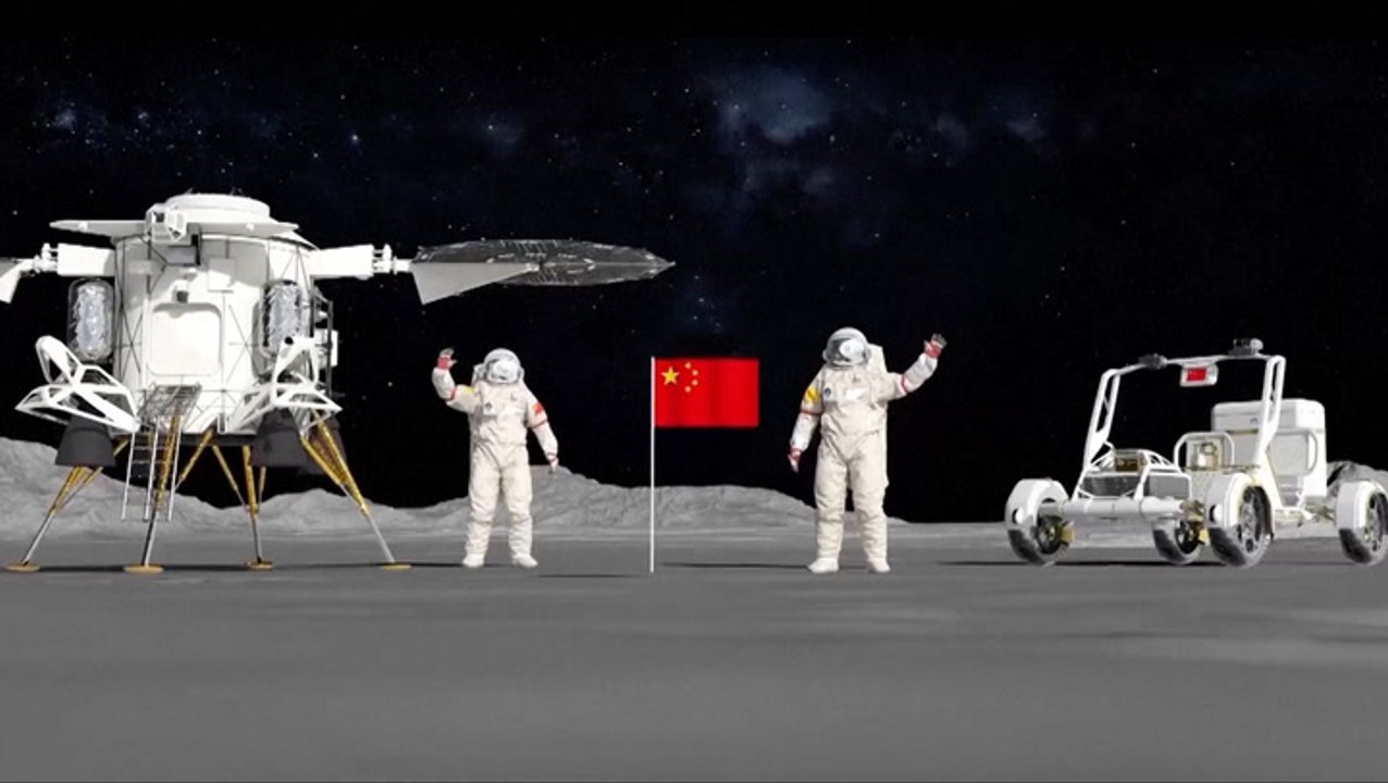 China's Crewed Moon Mission Rover And Lander Revealed In Animation