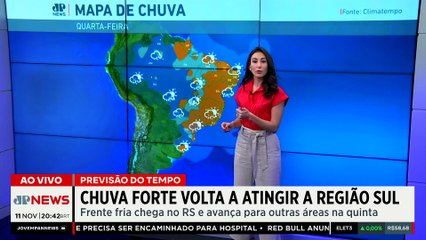 Previsão do Tempo: Chuva forte e temporais voltam a atingir a região Sul