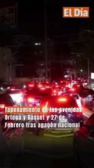 Taponamiento en las avenidas Ortega y Gasset y 27 de Febrero tras apagón nacional