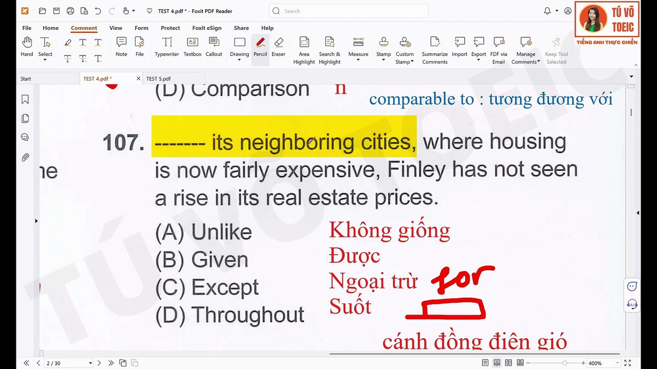 GIẢI CHI TIẾT ĐỀ YBM TOEIC READING 2025 HÀN QUỐC MỚI NHẤT TEST 4 PART 5,6