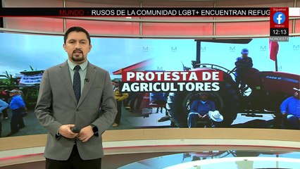 Campesinos y transportistas protestan en Palacio Nacional y anuncian marcha