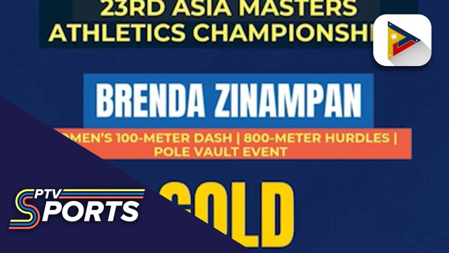 Brenda Zinampan, humakot ng gintong medalya sa 23rd Asian Masters Athletics Championships