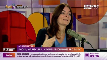 Delphine Jouenne à votre service : Émojis, majuscules... ce que les échanges pro disent - 12/11