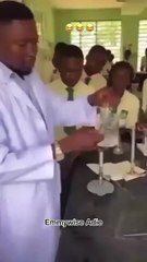 Teacher Trying To Learn Childrens. How To Make Chemical Combination