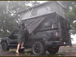 Heavy Rain Car Camping Alone | Relaxing Night in the Wild