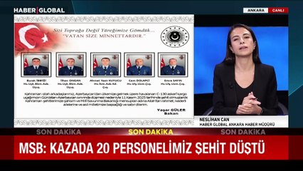 MSB'de düşen uçakla ilgili yeni açıklama: 20 askerimiz şehit oldu