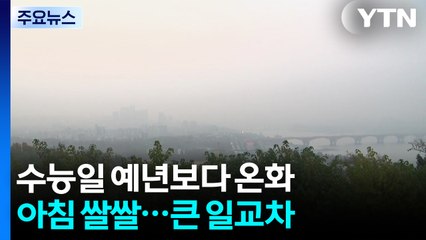 [날씨] 수능일 추위 없지만 아침엔 쌀쌀...서쪽 미세먼지 주의 / YTN