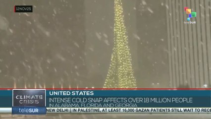 United States: Intense cold snap affects over 18 million people in Alabama, Florida and Georgia