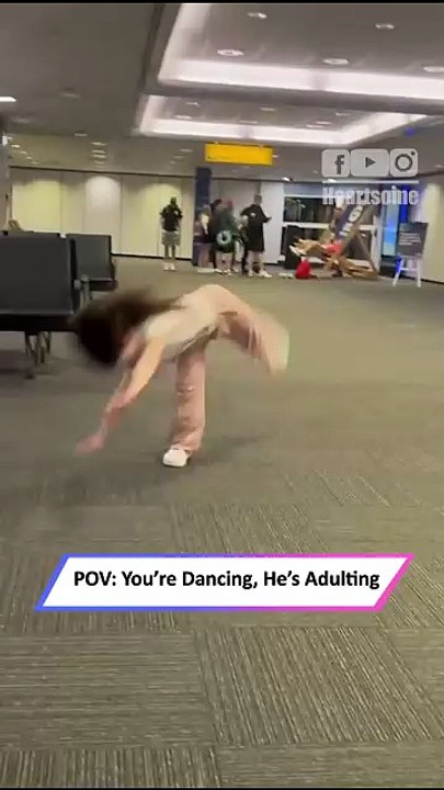 Toddler TikTok Dance at Airport Ends with Hilar...