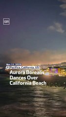 Aurora Borealis Dances Over California Beach