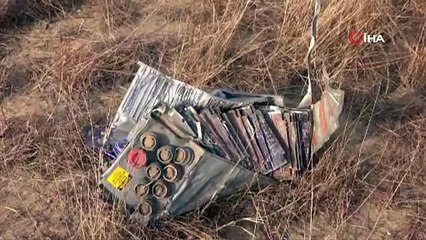 Gürcistan'da düşen askeri uçağın enkazından ilk görüntüler