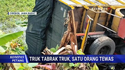 Kecelakaan Maut di Pantura Cirebon, Truk Kayu Hantam Truk Boks Tewaskan 1 Orang | KOMPAS PETANG