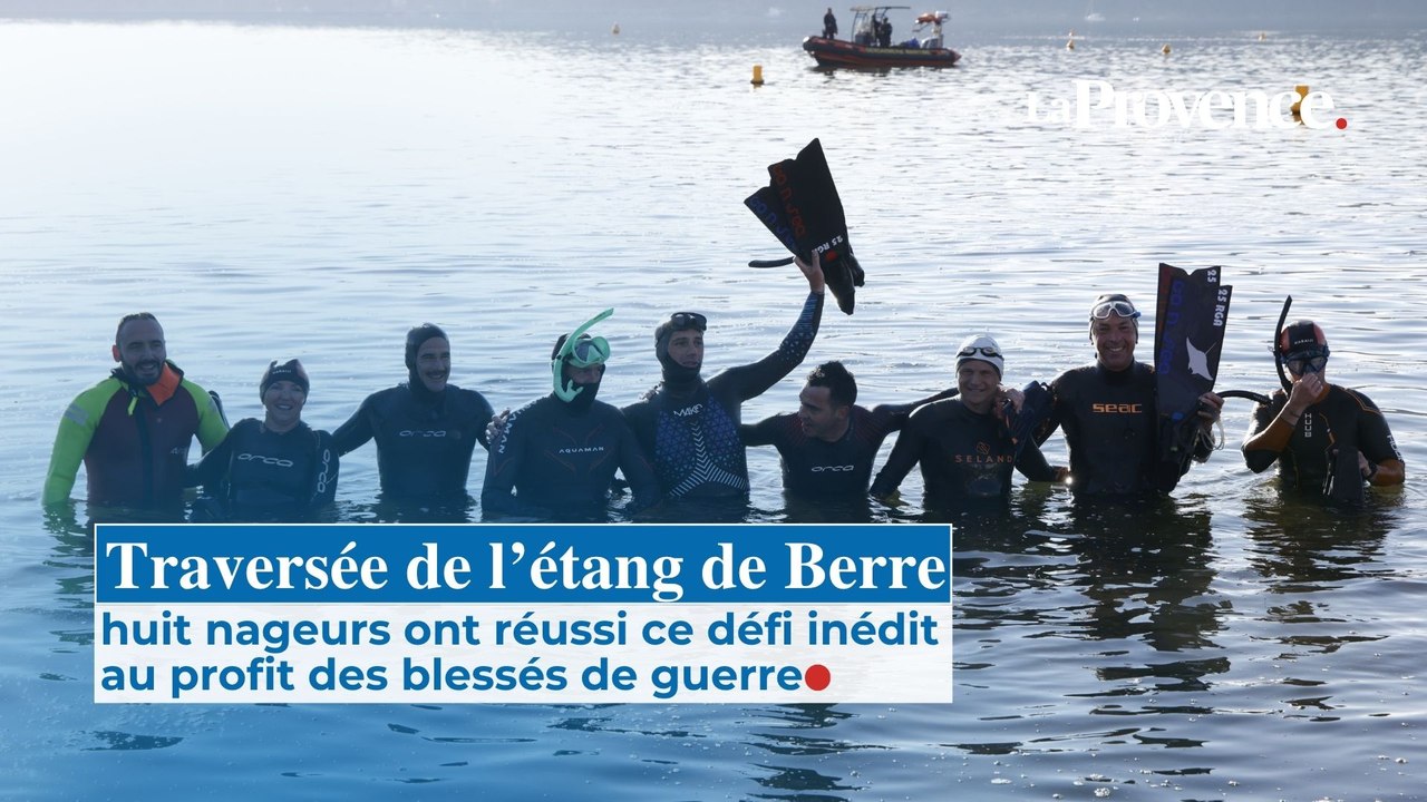 Huit nageurs traversent à la nage l’étang de Berre, pour les blessés de guerre, une première