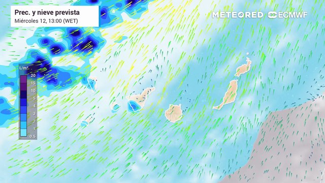 Inminente frente con lluvias intensas en Canarias