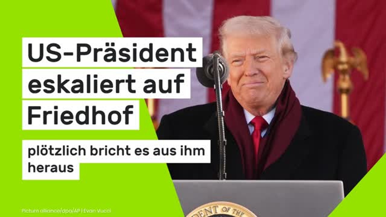 Donald Trump: US-Präsident eskaliert auf Friedhof - plötzlich bricht es aus ihm heraus