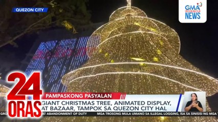 Giant Christmas tree, animated display, at bazaar, tampok sa Quezon City Hall | 24 Oras
