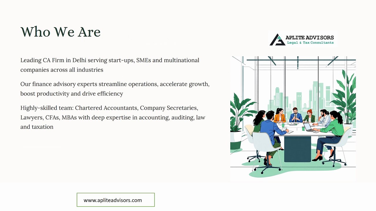 Chartered Accountant in Delhi Ncr – Expert CA Services for Businesses - Aplite Advisors