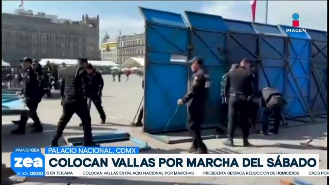 Colocan vallas metálicas en Palacio Nacional previo a la marcha de la Generación Z