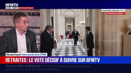 Vers une suspension de la réforme des retraites? "Pour les entreprises, ça envoie un signe catastrophique", estime le porte-parole de la CPME