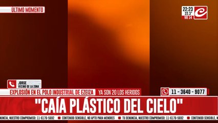 Explosión en el polo industrial: confirmado hay al menos 20 los heridos