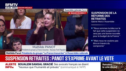 Mathilde Panot (LFI): "Voter pour le décalage de la réforme des retraites, c'est voter pour la retraite à 64 ans"