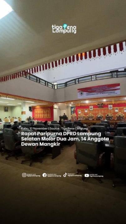 Rapat Paripurna DPRD Lampung Selatan Molor Dua Jam, 14 Anggota Dewan Mangkir