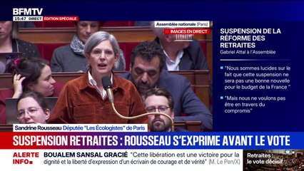 Sandrine Rousseau (Les Écologistes) au gouvernement: "Comment comptez-vous financer le coût de ce décalage de la réforme des retraites?"