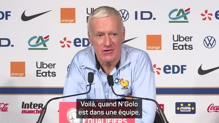 Bleus - Deschamps : "Kanté est toujours à son meilleur niveau"