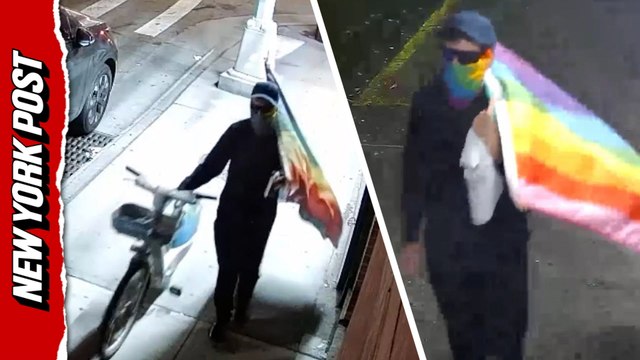 Rainbow-flag waving vandal wanted by police for defacing three New York City churches