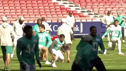 Miami Dolphins se entrenan en el Metropolitano de Madrid