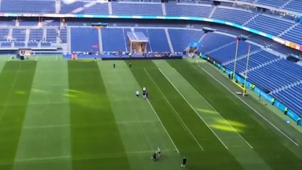 El Bernabéu ya se prepara para el partido entre los Dolphins y Commanders