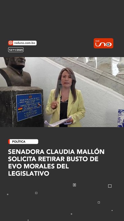 Senadora Claudia Mallón solicita retirar busto de Evo Morales del Legislativo