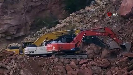 Ordu’da göçük altında kalan kamyon şoförünün cenazesine ulaşıldı