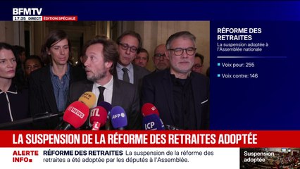 Suspension de la réforme des retraites: Boris Vallaud (PS) salue "une excellente nouvelle"