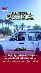 😬 Tras un leve choque, una mujer lanzaba insultos sin parar… hasta que la otra bajó del auto dispuesta a pelear. Bastó verla para que el enojo se transformara en miedo.