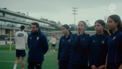 Seleção feminina sub-16 junto da equipa A masculina