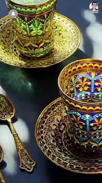 A stunning fusion of metal and crystal ✨ Traditional carving meets modern luxury art — each utensil crafted with precision and beauty. Follow Craftly for more unique art and business inspiration 💼 #MetalArt #LuxuryCraft #Han Reacts | DIY videos | crafts