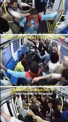 Video shows a train operator appearing to fall asl