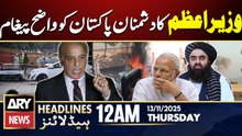 Terrorism in pakistan - PM Shehbaz's Huge Statement || ARY News 12 AM Headlines | 13th Nov 2025