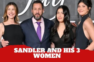 Adam Sandler appears with his three women during a rare night out in Los Angeles