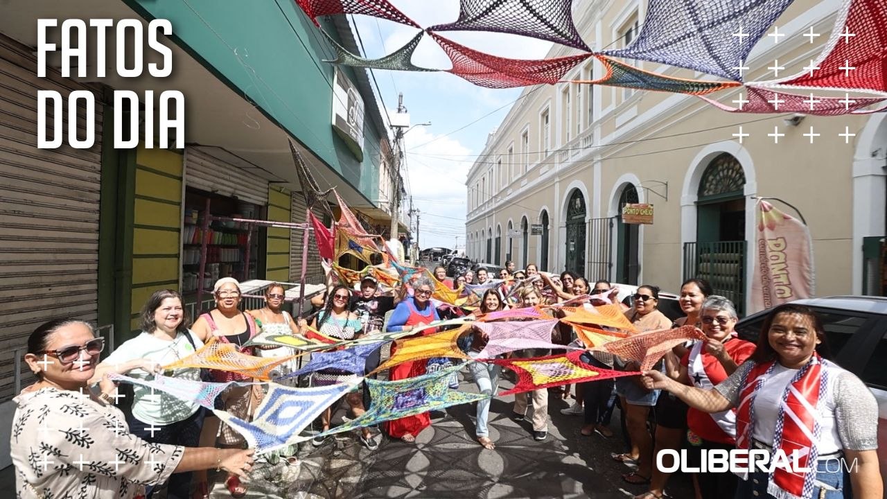 Belém ganha tapete de crochê suspenso em área do comércio, unindo beleza e valorização de artesãs