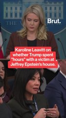 Karoline Leavitt on whether Trump spent "hours" with a victim at Jeffrey Epstein's house.