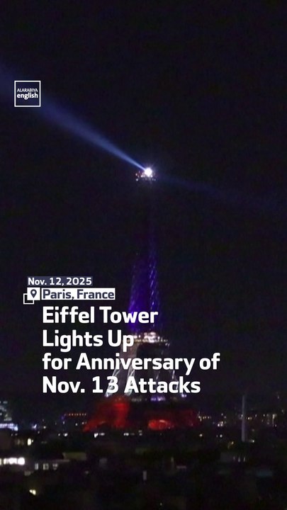 Eiffel Tower Lights Up for Anniversary of Nov. 13 Attacks