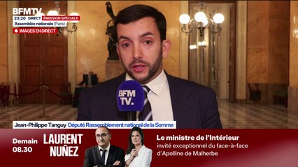"On appelle à la censure du gouvernement et à des élections le plus vite possible", affirme Jean-Philippe Tanguy (RN)